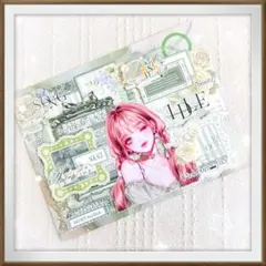 No.32コラージュおすそ分け　ヒラ袋　人物ステッカー　デザペ　平袋　おすそ分け