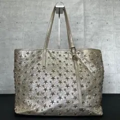 JIMMY CHOO SASHA/M メタリック 3色スタッズ トートバッグ