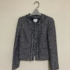 KUMIKYOKU ツイードジャケット 9号 ネイビー系