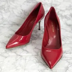 セルジオロッシ パンプス エナメル レッド ポインテッドトゥ 35
