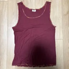 WHo'sWHo gallery バーガンディ Mサイズ メンズタンクトップ