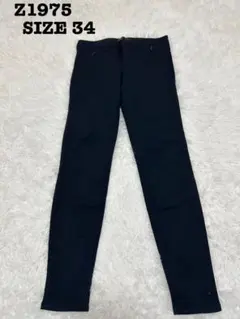 ザラ Z1975 デニム 34 黒 スキニー カットオフ ストレッチ[617]