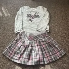 メゾピアノ130 長袖Tシャツとスカートセット