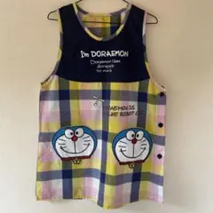 ドラえもん エプロン チェック柄　保育士