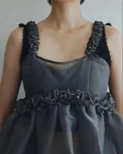 Bibiy 花柄フリルビスチェ 黒 Bibiy 花柄フリルビスチェ 黒 Bibiy 花柄フリルビスチェ Bibiy 花柄