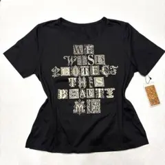 ブラック プリント 半袖Tシャツ　未使用品 フェアリーグランジ　y2k