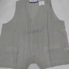 Elle Garb ベスト 麻混 薄グリーン　Mサイズのサムネイル