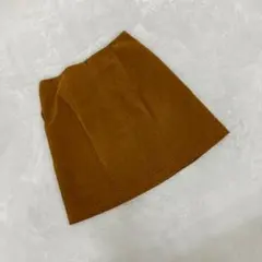 《レイ ビームス》サイズ1　台形ミニスカート　スエード　ベロア　茶色