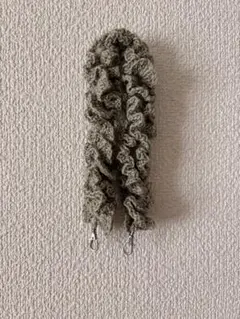 【ハンドメイド】フリルデザイン スマホショルダーストラップ グレー 約35cm