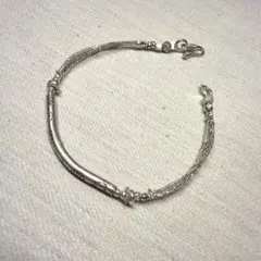 ▫️BR383▫️オールカレンシルバー 極細2連ビーズ ブレスレット