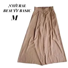【ナチュラルビューティベーシック】ガウチョ ワイドパンツ (M) 体型カバー