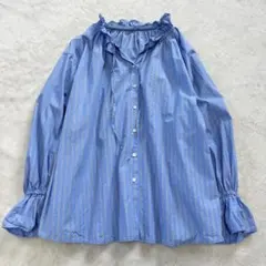 極美品 25AW スローブイエナ タイプライター フリルカラーブラウス 