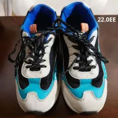 Ni-mo Moonstar キッズスニーカー 黒/青/水色　22.0EE