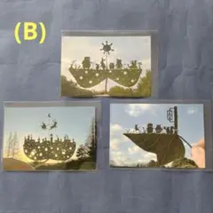 葉っぱ切り絵はがき　３枚セット リトさん