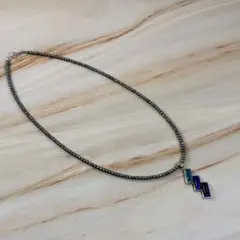 ネックレス　チョーカー　ビーズ　ストーン　ブルー