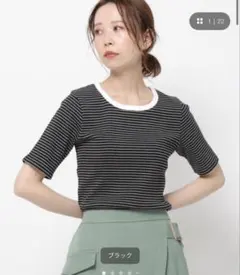 mysty woman ピンボーダーリンガーT ブラックのサムネイル