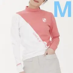 新品 デルソル ゴルフウェア 長袖 カットソー モックネック 白 M 安売り