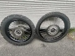 KLX125 dトラッカー125前後ホイールセット ☆Dトラッカー125純正ホイール前後セットタイヤ・ローター