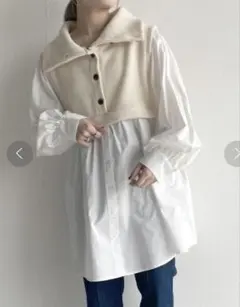 w closet 起毛リブドッキングチュニック