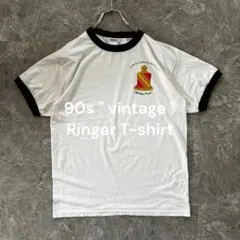 90s ヴィンテージリンガーTシャツ バックプリント 古着 L 半袖