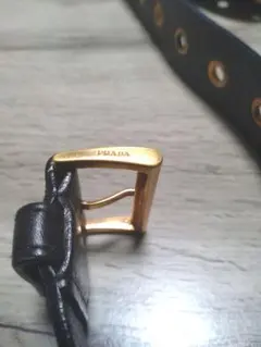 PRADA レザーベルト ブラック ゴールド金具