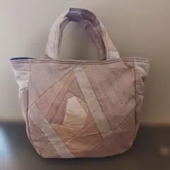 柿渋染め手ぬぐい無地パッチワークバック