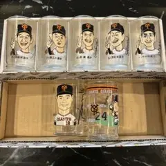 読売ジャイアンツ　巨人　GIANTSグラス7個セット　1980年代　レトロ