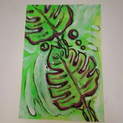 手描きアクリル画　ポストカードサイズ