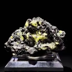 美結晶】イエローアパタイト 燐灰石 メキシコ産 母岩 天然石 原石 鉱物