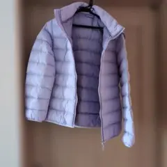 薄紫 フード付きダウンコート 160