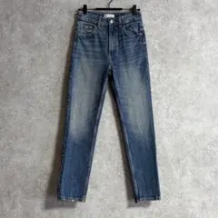 ZARA ハイウエストデニム 34 マムフィット テーパード ストレート