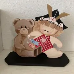 5月人形 くまと男の子置物 トールペイント