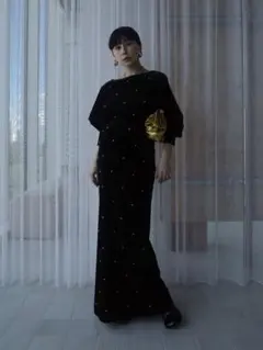 7/31まで【美品】ameri vintage ベロアドレス 正規品 Ameri VINTAGE アメリヴィンテージ スフレスリーブベロアドレス