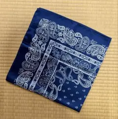 ネイビー ペイズリー柄 バンダナ