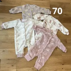 ロンパース　フリース　冬　70 ４着セット　別売り可　双子