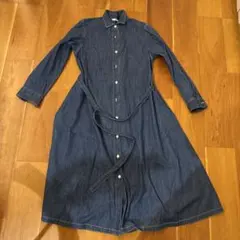 デニムシャツワンピース ロングワンピース