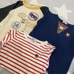 DOUBLE.B 長袖カットソー 110 ホットビスケッツ　3枚セット