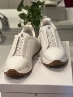 LANVIN en Bleu ホワイト　 スリッポンスニーカー23cm