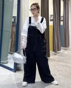 niko and... ニコアンド てぃら チノワークサロペットブラックL