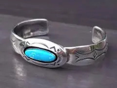 インディアンジュエリー、ターコイズバングル、シルバーバングル
