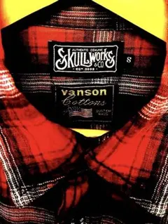 VANSON　SKULL WORKS　コラボ　ダブルネーム　半袖　ワークシャツのサムネイル