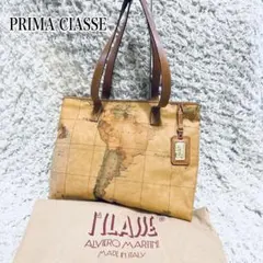 【PRIMA CLASSE 】プリマクラッセ　トートバック　世界地図　ネームタグ