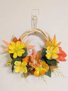 ♦コスモス＆もみじの壁掛けリース♦お部屋を秋の装いに　Flower art 花音
