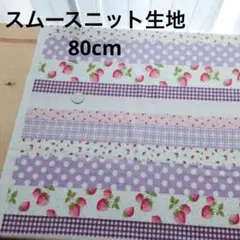 匿名／スムースニット生地／Very Cotton／ベリーボーダー①／80cm