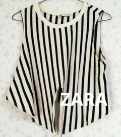 ZARA ストライプ ノースリーブトップス