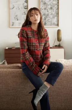 新品タグ付き♡ラルフローレン♡ プラッド モヘア クロップド ジャケット蛯原友里のサムネイル