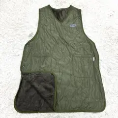 【新品未使用】あったか裏起毛　キルティング　ロング丈　両サイドボタン　エプロン