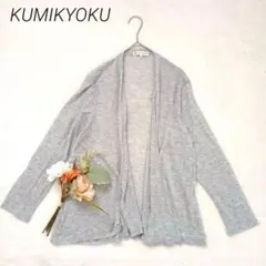 組曲 大きいサイズ　シアーロングカーディガン グレー XL 羽織り　体型カバー