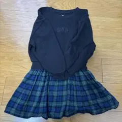 GAP 長袖ワンピース 黒・チェック