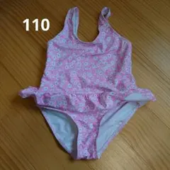 ワンピース水着 ピンク花柄 フリル